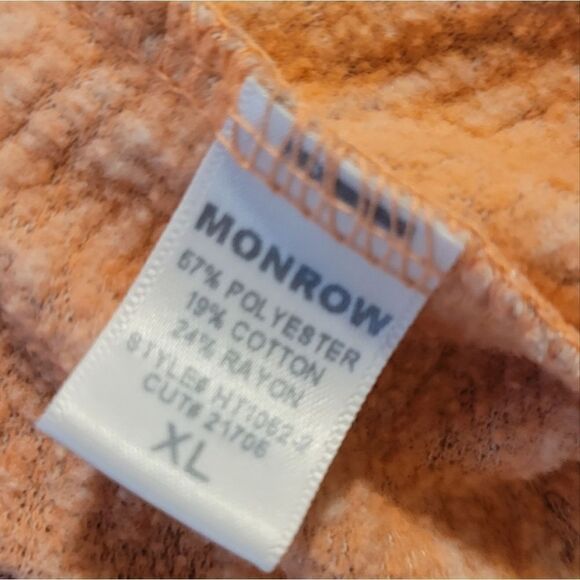 Monrow Marled Heather Pink Sweatshirt Crew Neck Size XL - Picture 4 of 6